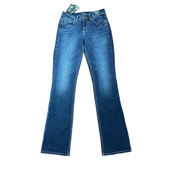 NWT Silver Jeans, Suki Curvy Fit Mid Rise Slim Boot 27x35 Indigo - Picture 1 of 12